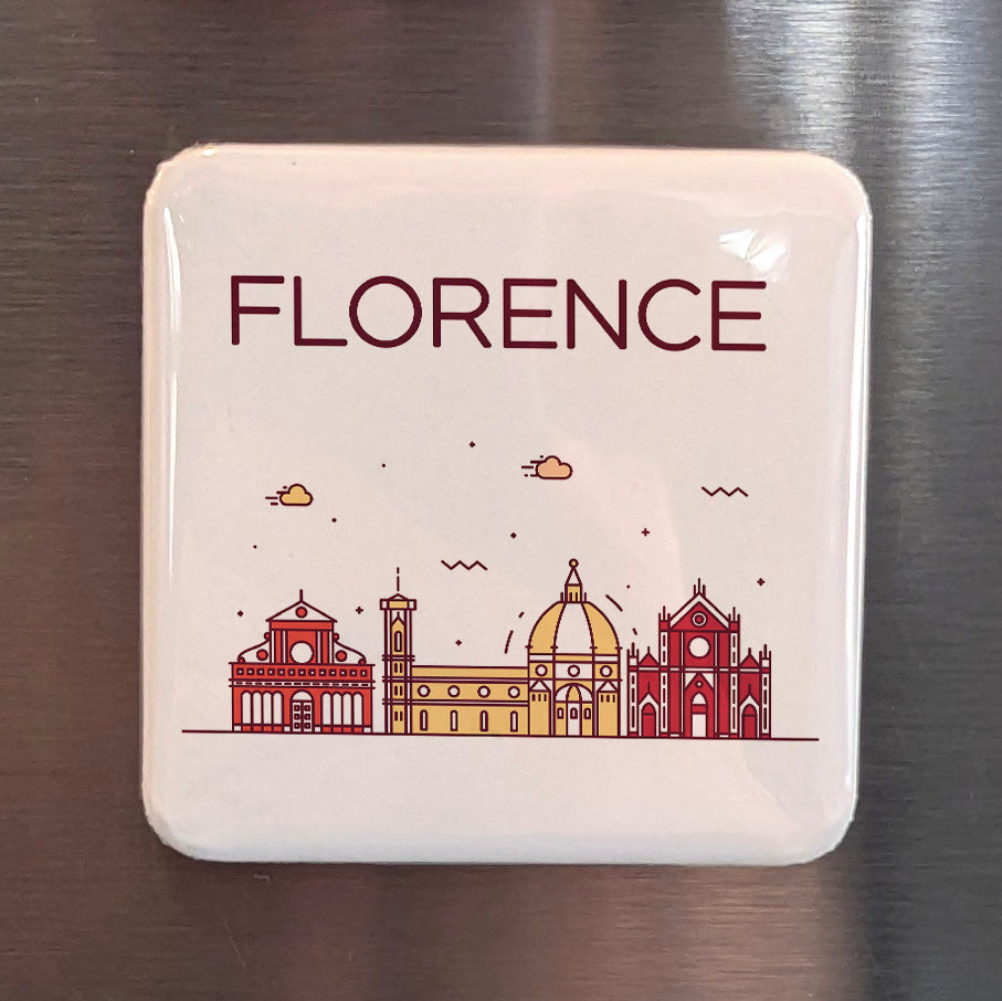 Florence Italy Magnet | Brunelleschi's Dome Skyline Above the Arno of the Medici | 2x2 | Made in Canada