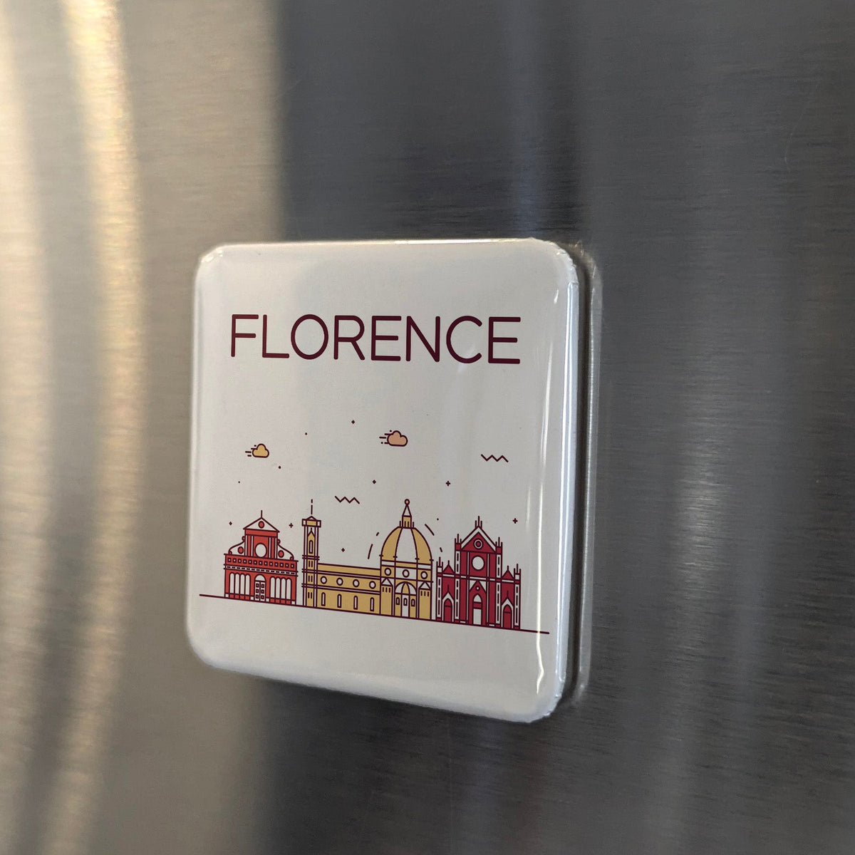 Florence Italy Magnet | Brunelleschi's Dome Skyline Above the Arno of the Medici | 2x2 | Made in Canada