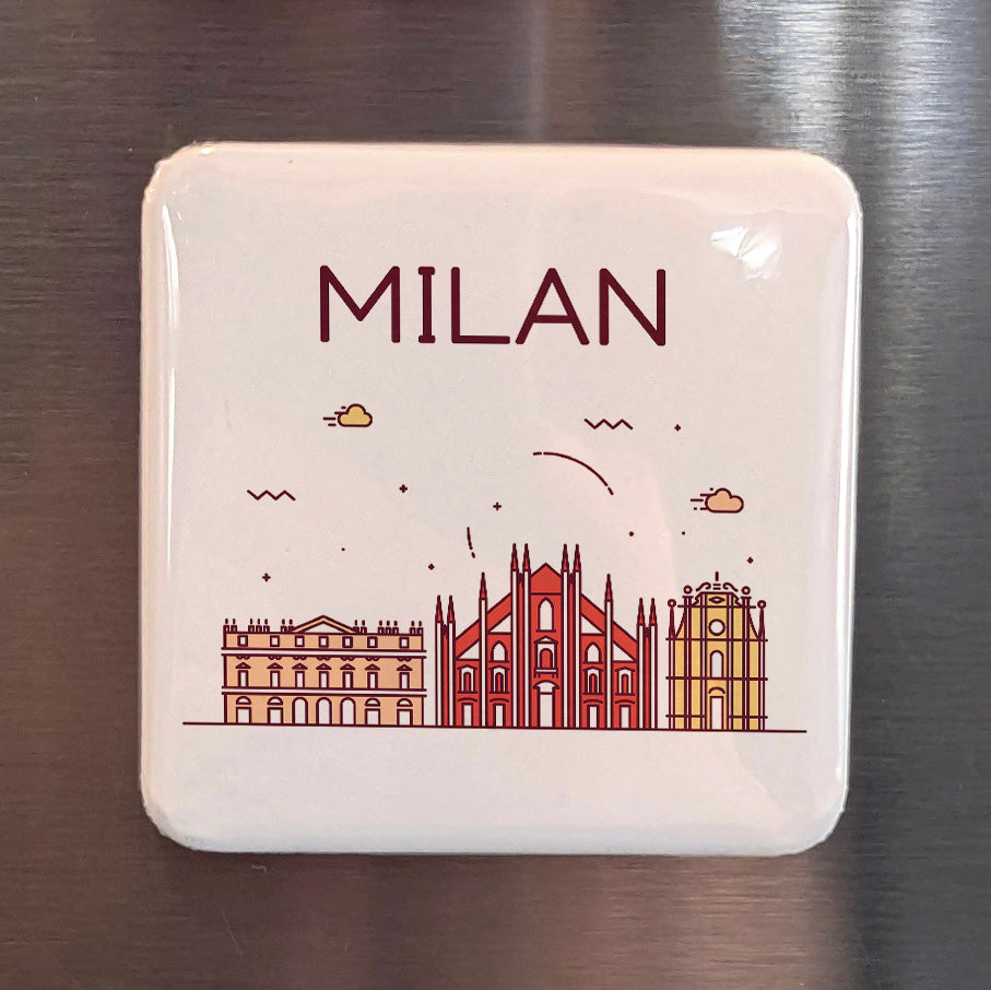Milan Italy Magnet | Fashion and Finance Capital on the Lombardy Plain | 2x2 | Made in Canada