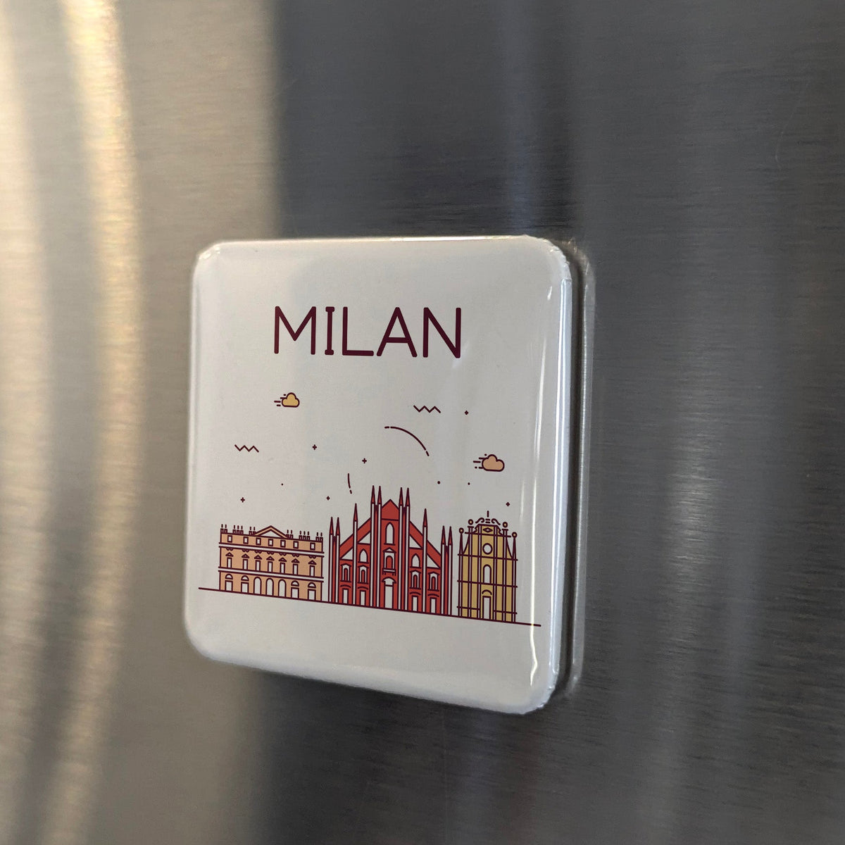 Milan Italy Magnet | Fashion and Finance Capital on the Lombardy Plain | 2x2 | Made in Canada