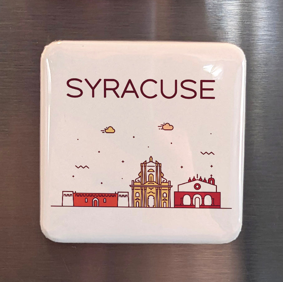 Syracuse Italy Magnet | Ancient Greek Jewel of Sicily and Birthplace of Archimedes | 2x2 | Made in Canada