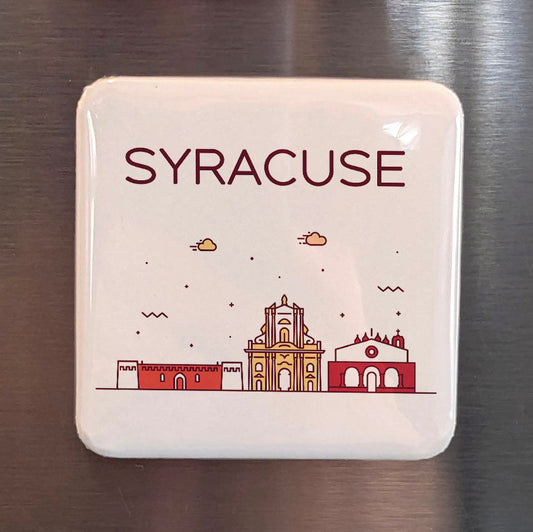 Syracuse Italy Magnet | Ancient Greek Jewel of Sicily and Birthplace of Archimedes | 2x2 | Made in Canada