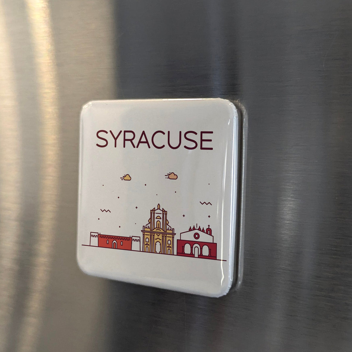 Syracuse Italy Magnet | Ancient Greek Jewel of Sicily and Birthplace of Archimedes | 2x2 | Made in Canada