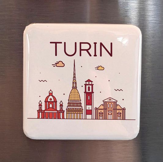 Turin Italy Magnet | First Capital of Italy and Baroque City of the Holy Shroud | 2x2 | Made in Canada