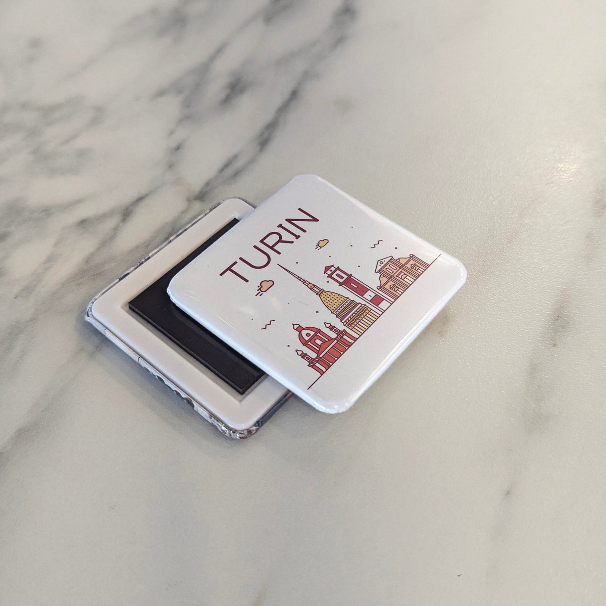 Turin Italy Magnet | First Capital of Italy and Baroque City of the Holy Shroud | 2x2 | Made in Canada