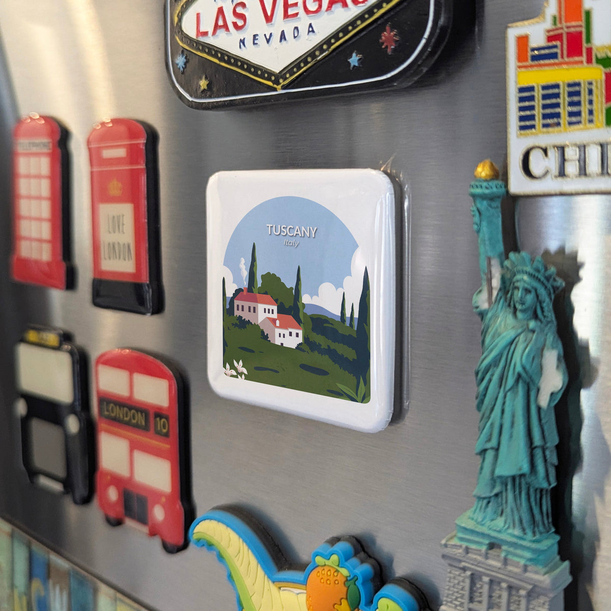 Tuscany Italy Magnet | Rolling Hills of Cypress and Vine in the Heart of the Italian Renaissance | 2x2 | Made in Canada