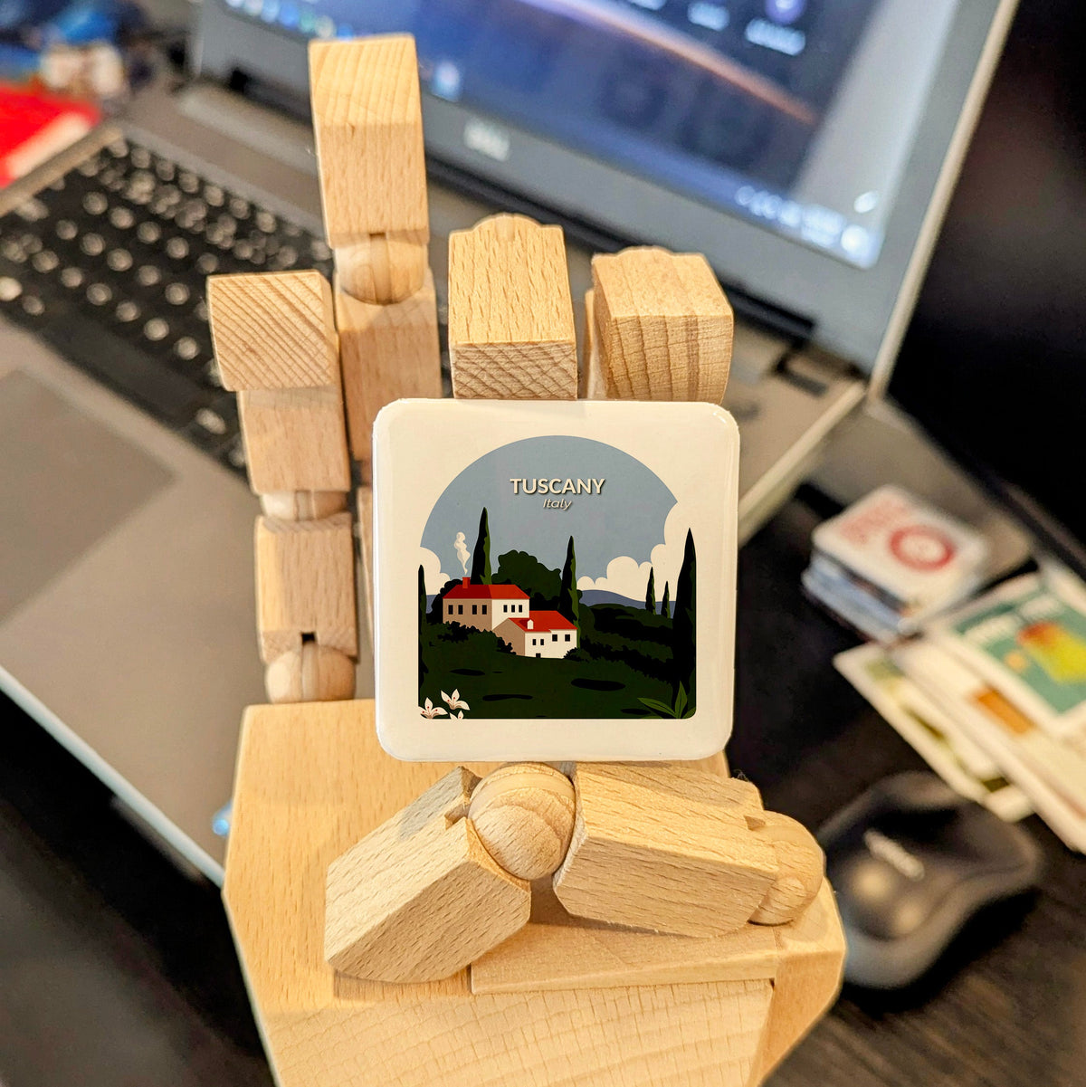 Tuscany Italy Magnet | Rolling Hills of Cypress and Vine in the Heart of the Italian Renaissance | 2x2 | Made in Canada