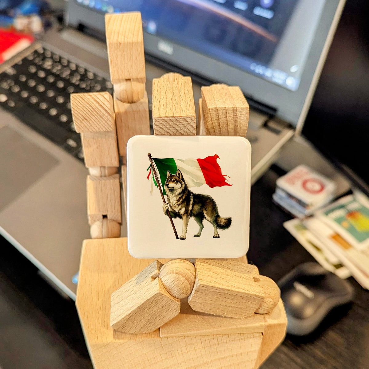Italy Magnet | Wolf of the Apennines and Spirit of the Italian Wilderness | 2x2 | Made in Canada
