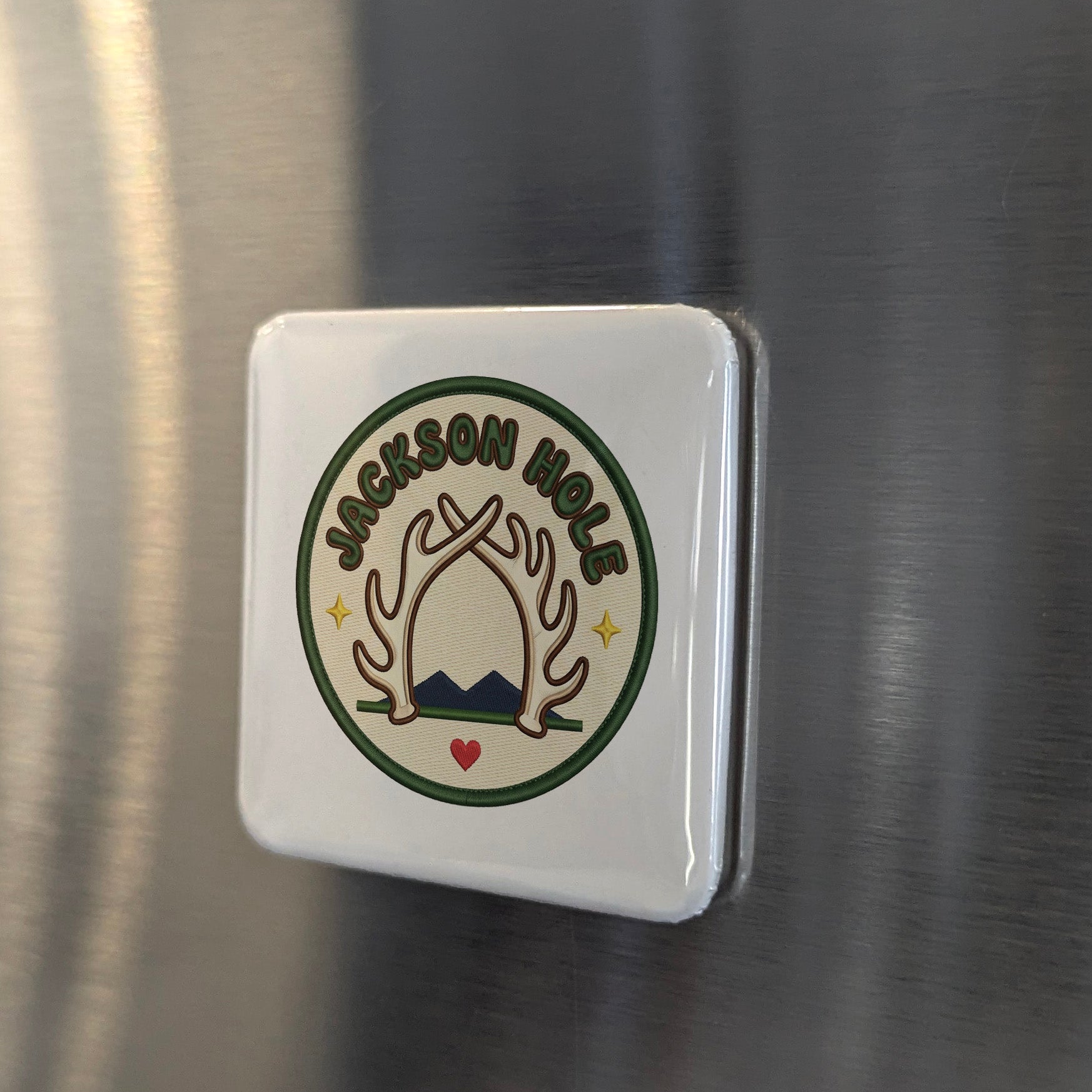 Jackson Hole Wyoming Magnet | Elk Country | 2×2 | Made in Canada - PhiloPerse