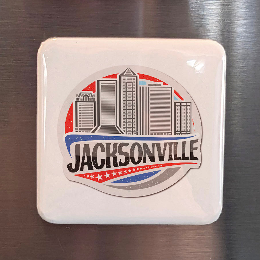 Jacksonville Florida Magnet | Bold City | 2×2 | Made in Canada - PhiloPerse