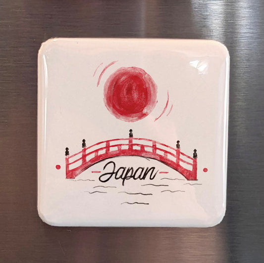 Japan Asia Magnet | Hinomaru Rising Sun Flag of the Land of the Rising Sun | 2x2 | Made in Canada
