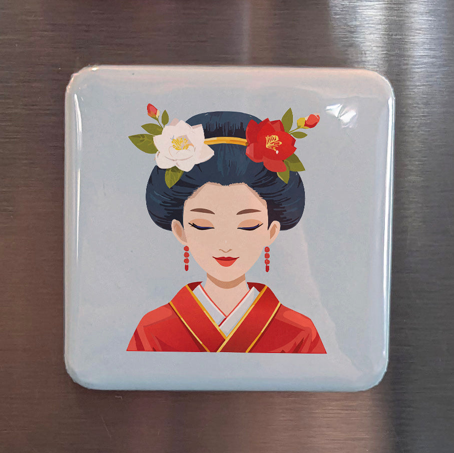 Japan Asia Magnet | Geisha Living Art of the Ancient Flower Districts | 2x2 | Made in Canada