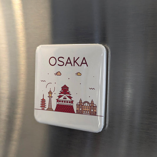 Osaka Japan Asia Magnet | Second City Skyline on Osaka Bay | 2x2 | Made in Canada