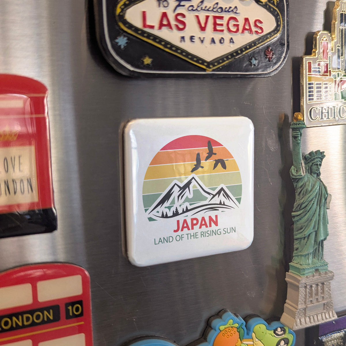 Japan Asia Magnet | Land of the Rising Sun Nihon Symbol of the East | 2x2 | Made in Canada