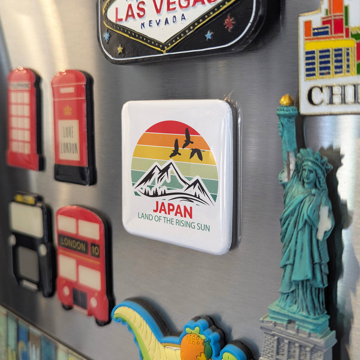 Japan Asia Magnet | Land of the Rising Sun Nihon Symbol of the East | 2x2 | Made in Canada