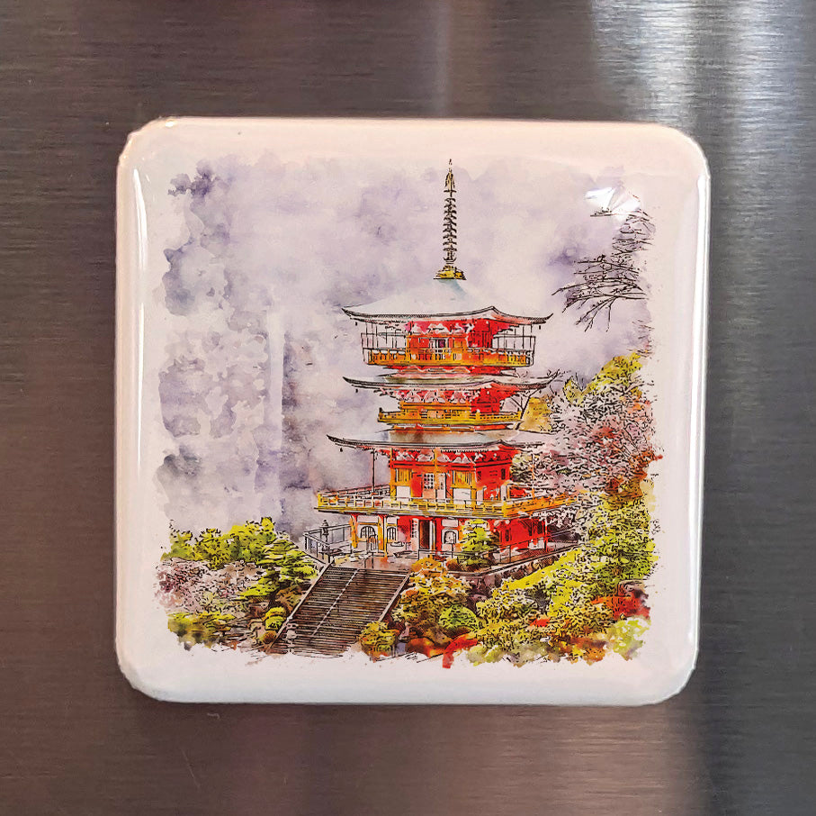 Japan Asia Magnet | Japanese Castle Fortress of the Samurai Age | 2x2 | Made in Canada