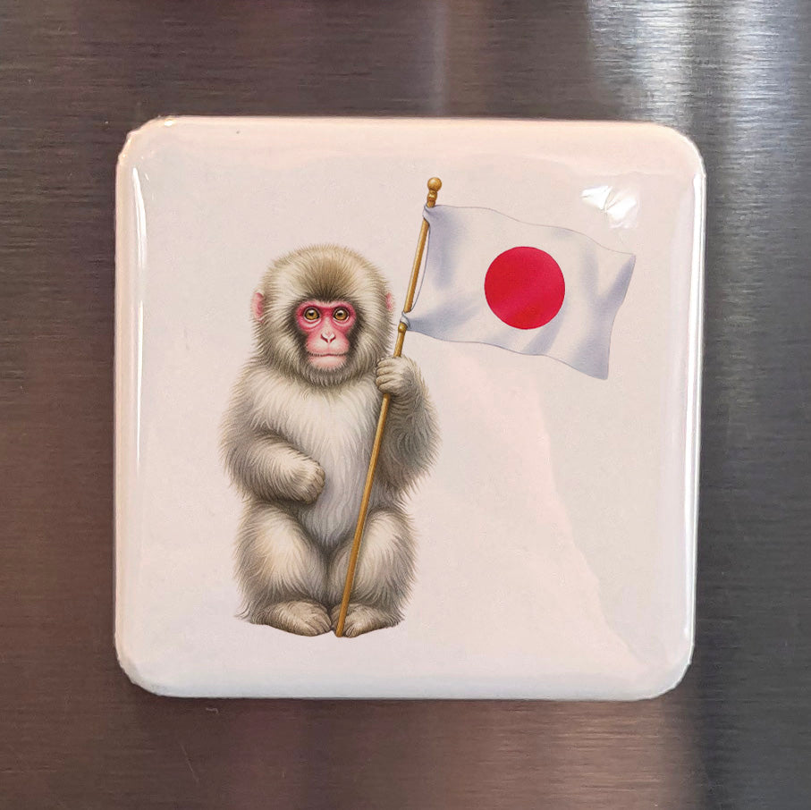 Japan Asia Magnet | Japanese Macaque Snow Monkey of the Hot Springs | 2x2 | Made in Canada