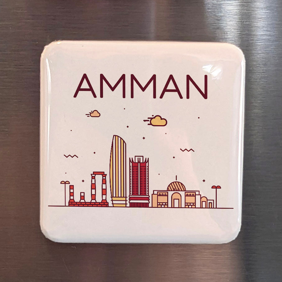 Amman Jordan Asia Magnet | White City on Seven Hills of the Levant | 2x2 | Made in Canada