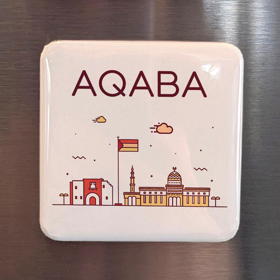 Aqaba Jordan Asia Magnet | Gateway to the Red Sea on the Gulf of Aqaba | 2x2 | Made in Canada