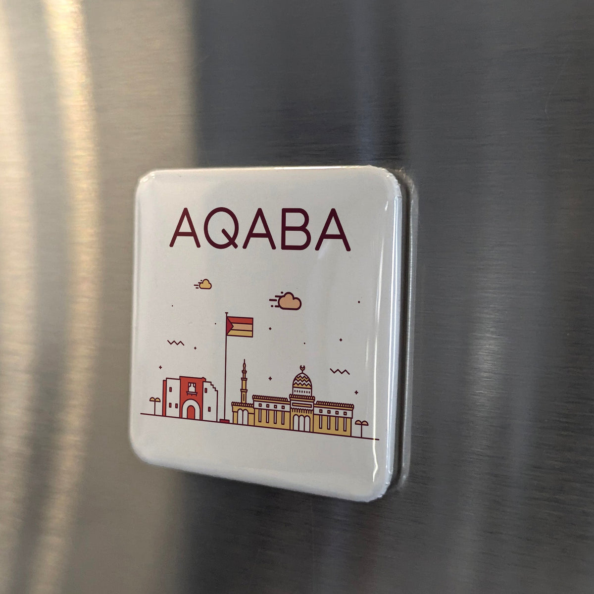 Aqaba Jordan Asia Magnet | Gateway to the Red Sea on the Gulf of Aqaba | 2x2 | Made in Canada