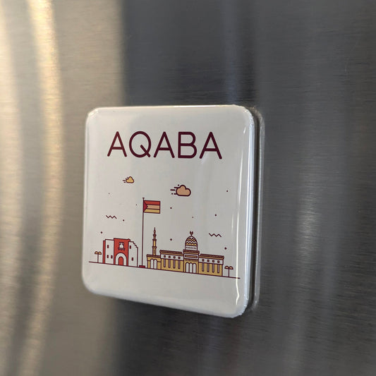 Aqaba Jordania Imán Asia | Puerta al Mar Rojo en el Golfo de Aqaba | 2x2 | Hecho en Canadá