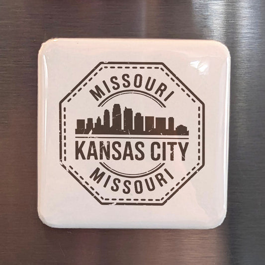 Kansas City Missouri Magnet | City of Fountains | 2x2 | Made in Canada - PhiloPerse