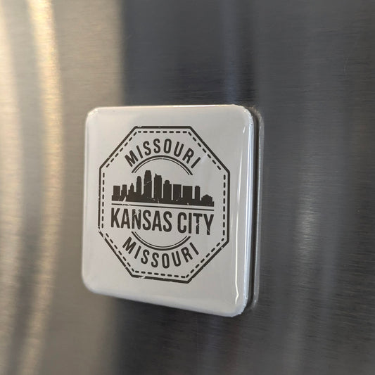 Kansas City Missouri Magnet | City of Fountains | 2x2 | Made in Canada - PhiloPerse