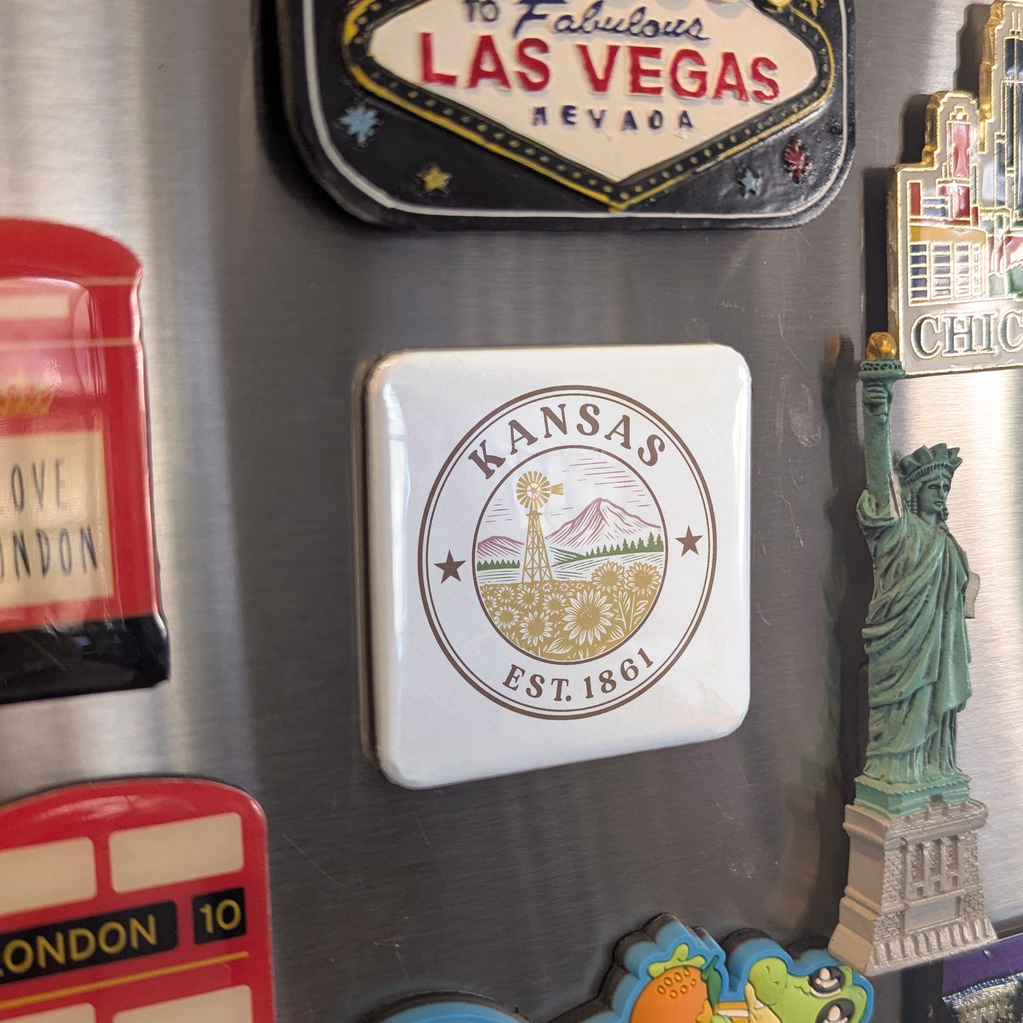 Kansas Magnet | The Sunflower State | 2×2 | Made in Canada - PhiloPerse