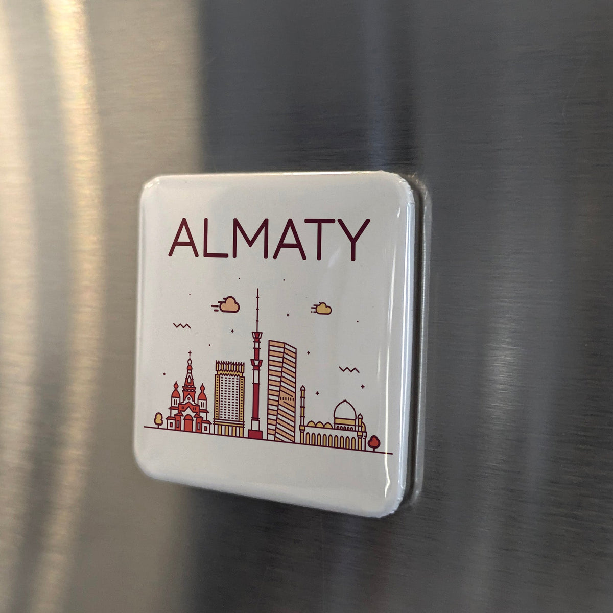 Almaty Kazakhstan Asia Magnet | Southern Capital at the Foot of the Tian Shan | 2x2 | Made in Canada