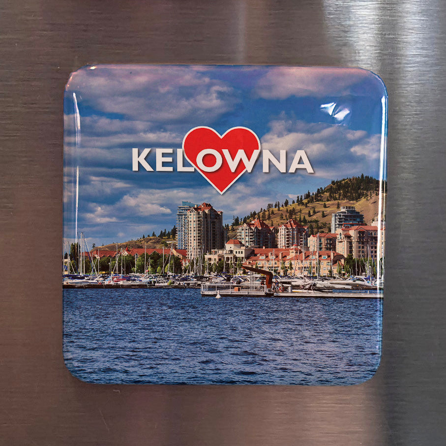Kelowna British Columbia Magnet | Okanagan Wine and Orchard Country | 2x2 | Made in Canada - PhiloPerse