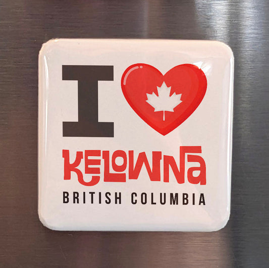 Kelowna British Columbia Magnet | Heart of the Okanagan | 2x2 | Made in Canada - PhiloPerse