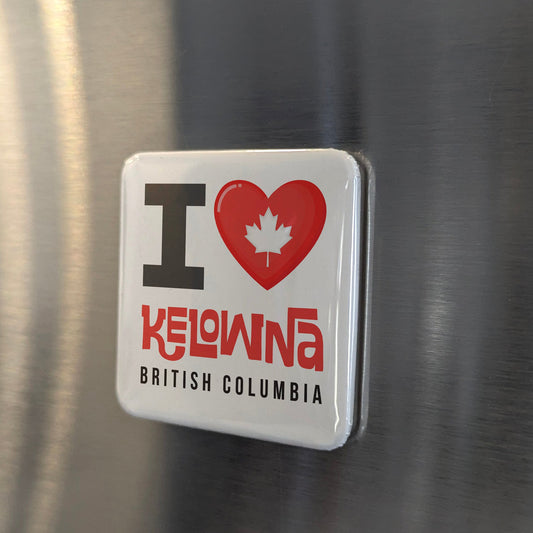Kelowna British Columbia Magnet | Heart of the Okanagan | 2x2 | Made in Canada - PhiloPerse