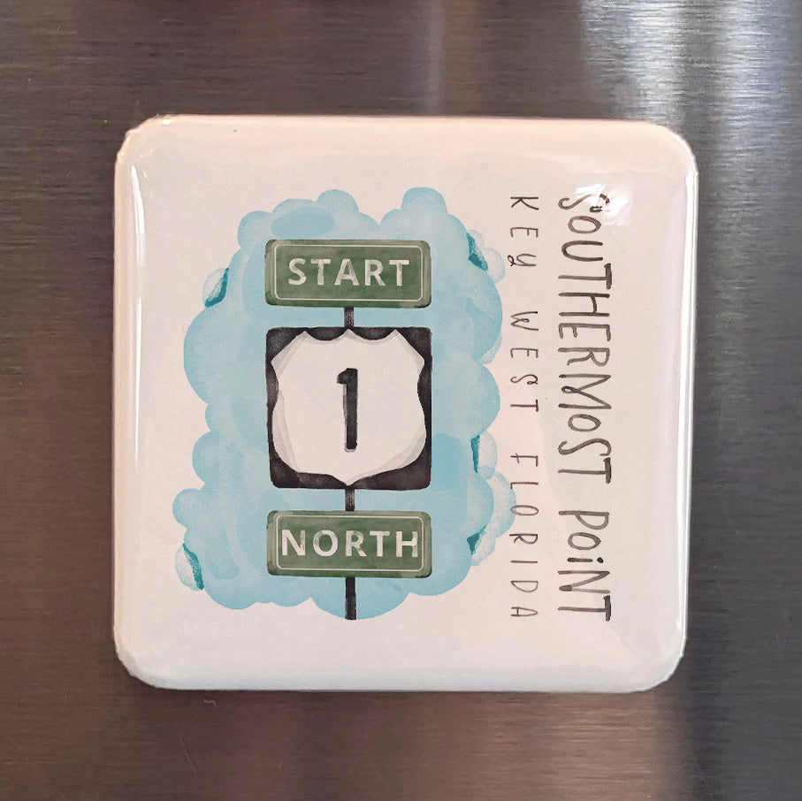 Key West Florida Magnet | Mile Zero | 2×2 | Made in Canada - PhiloPerse