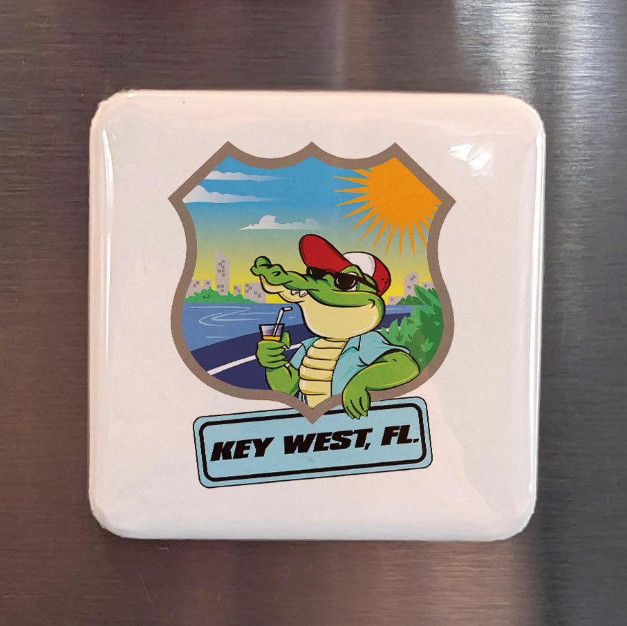 Key West Florida Magnet | Gator Chill | 2×2 | Made in Canada - PhiloPerse