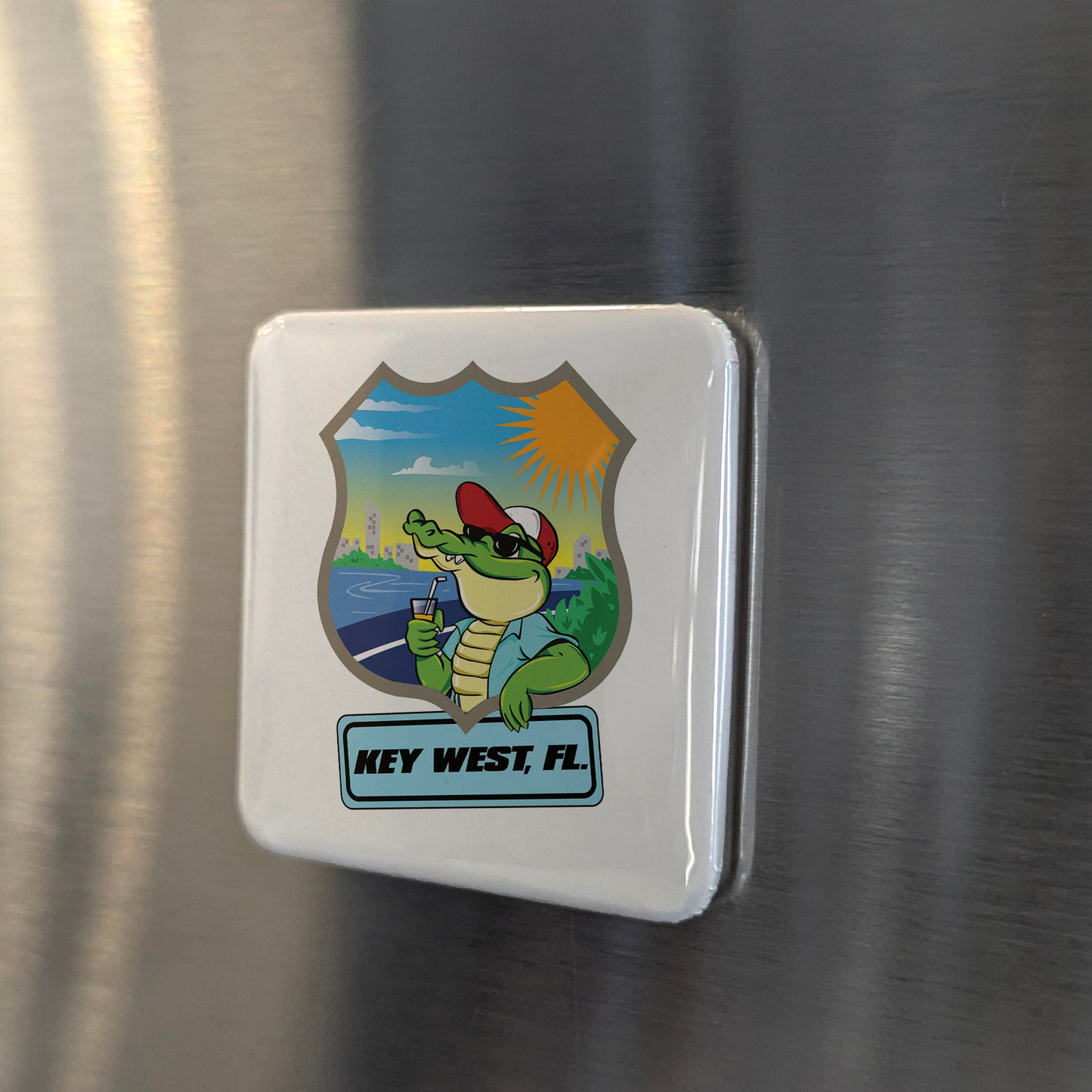 Key West Florida Magnet | Gator Chill | 2×2 | Made in Canada - PhiloPerse