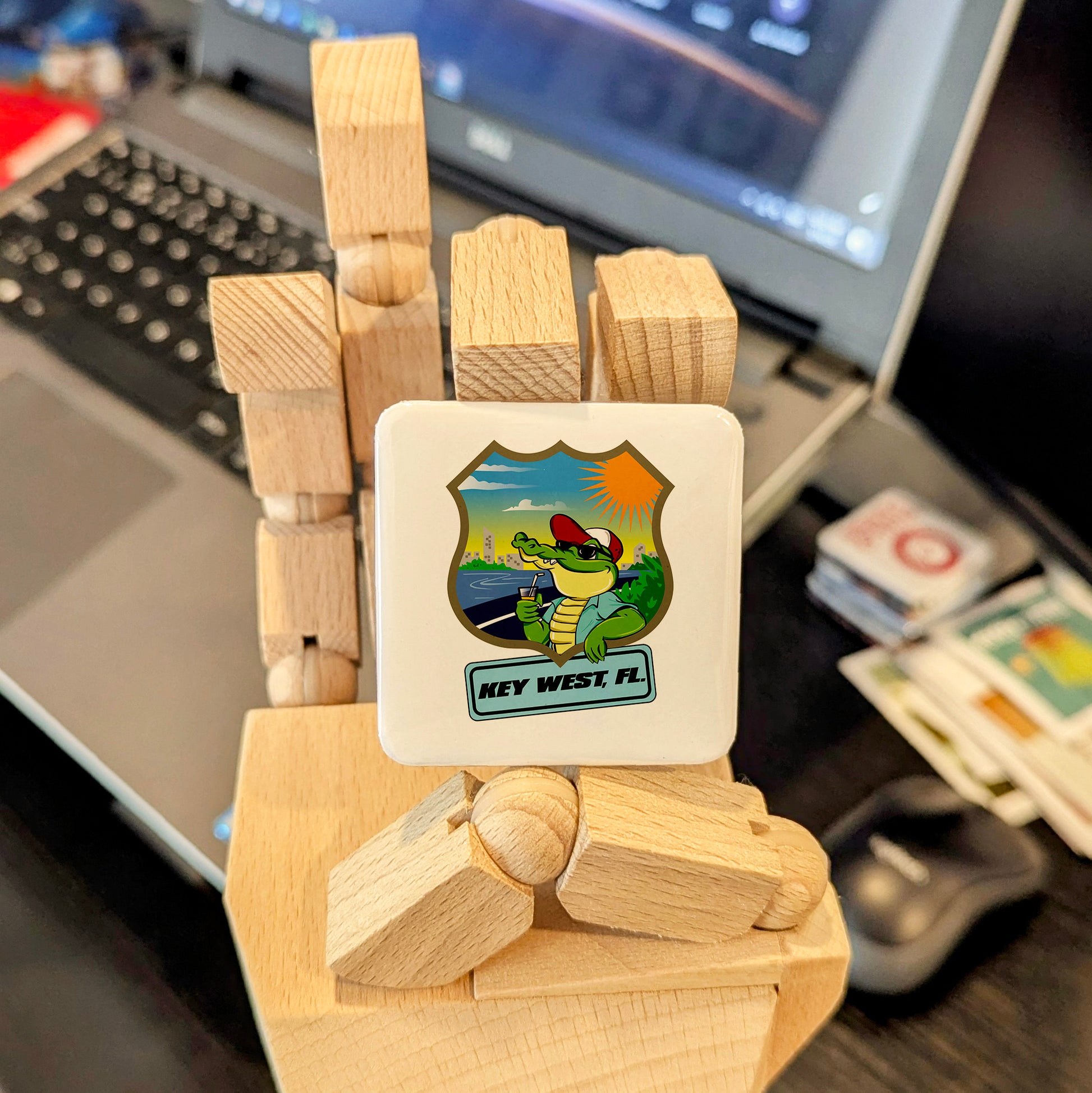 Key West Florida Magnet | Gator Chill | 2×2 | Made in Canada - PhiloPerse