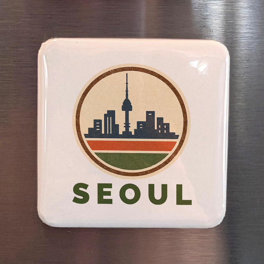 Seoul Korea Asia Magnet | Heart of the Morning Calm Beneath the N Seoul Tower | 2x2 | Made in Canada