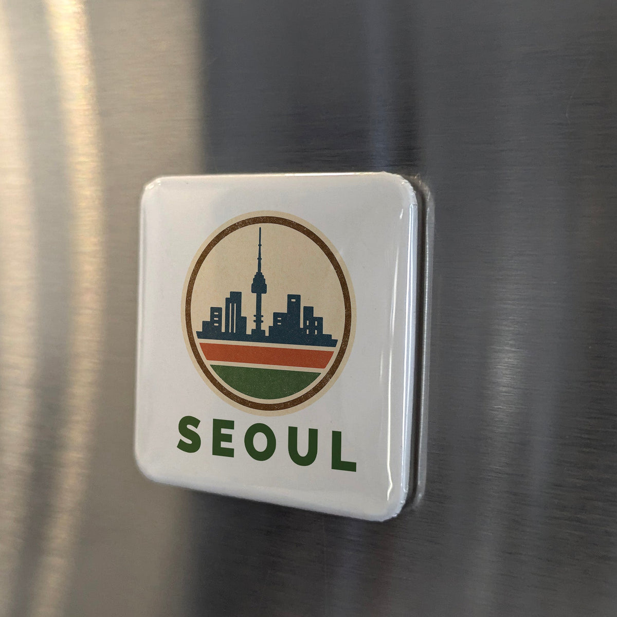 Seoul Korea Asia Magnet | Heart of the Morning Calm Beneath the N Seoul Tower | 2x2 | Made in Canada