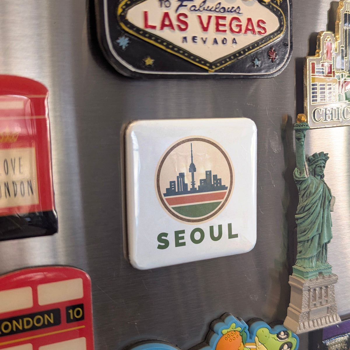 Seoul Korea Asia Magnet | Heart of the Morning Calm Beneath the N Seoul Tower | 2x2 | Made in Canada