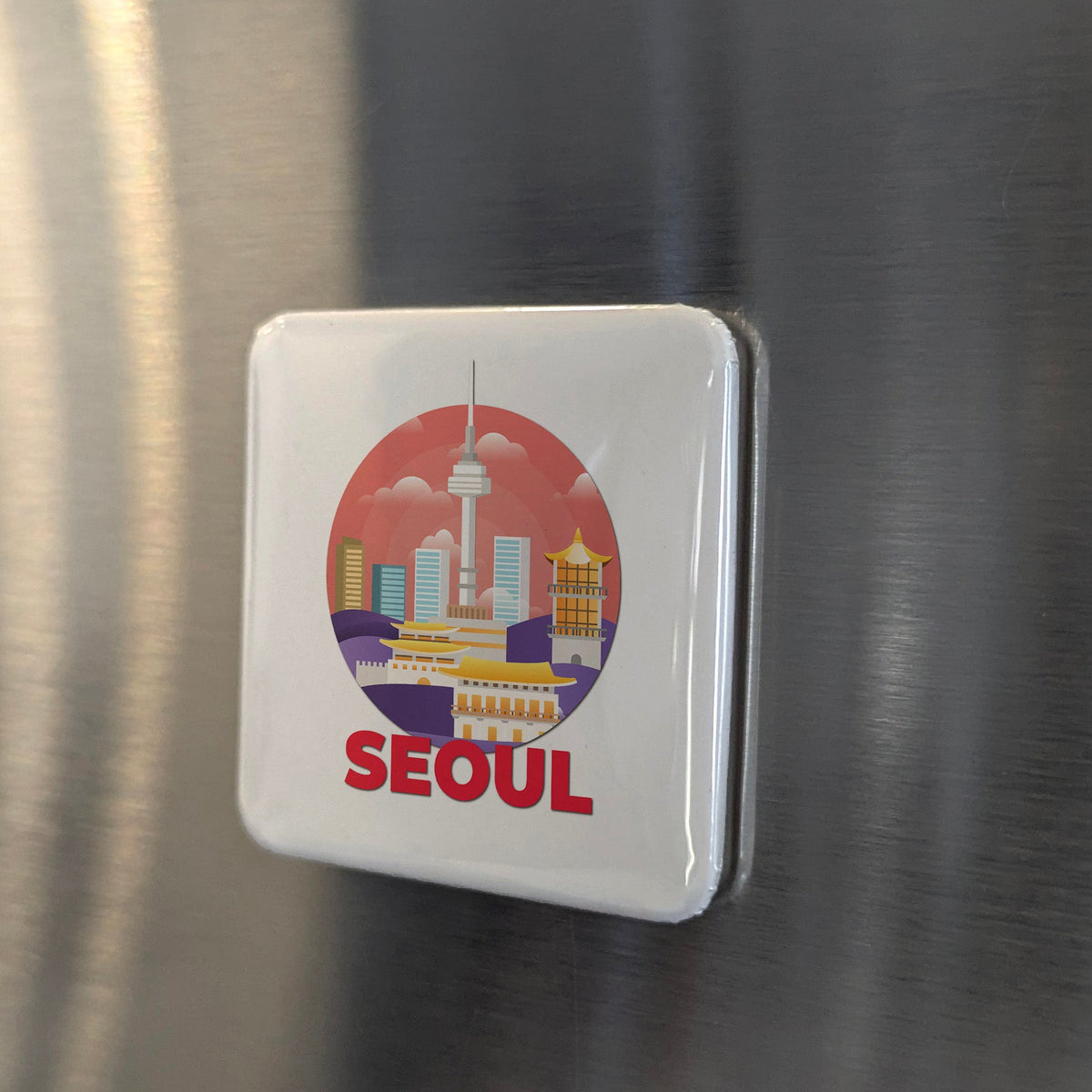 Seoul Korea Asia Magnet | Han River Skyline of the Korean Tiger Economy | 2x2 | Made in Canada