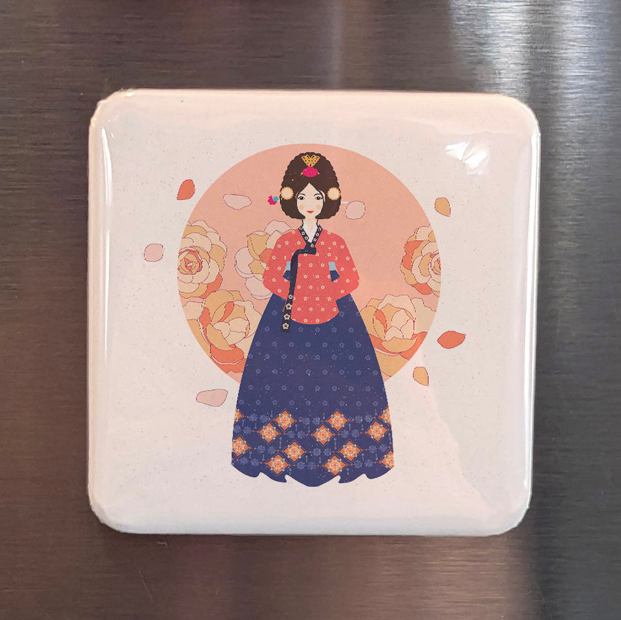 Korea Asia Magnet | Hanbok Living Textile Tradition of the Korean Court | 2x2 | Made in Canada