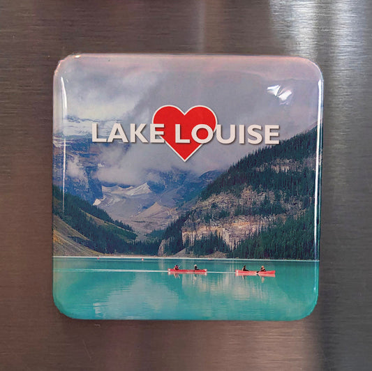 Lake Louise Alberta Magnet | Turquoise Crown of Banff | 2x2 | Made in Canada - PhiloPerse