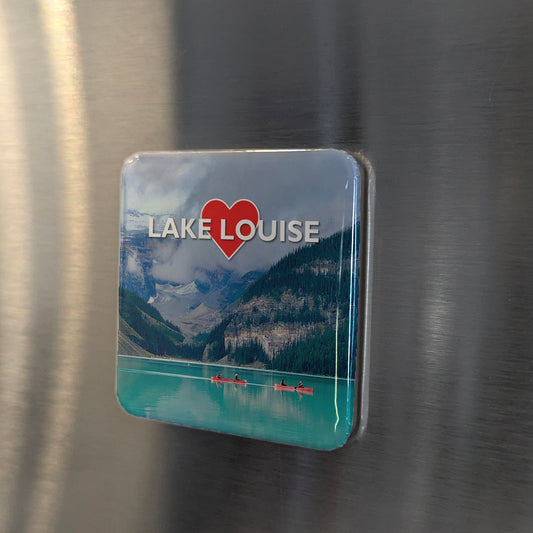 Lake Louise Alberta Magnet | Turquoise Crown of Banff | 2x2 | Made in Canada - PhiloPerse