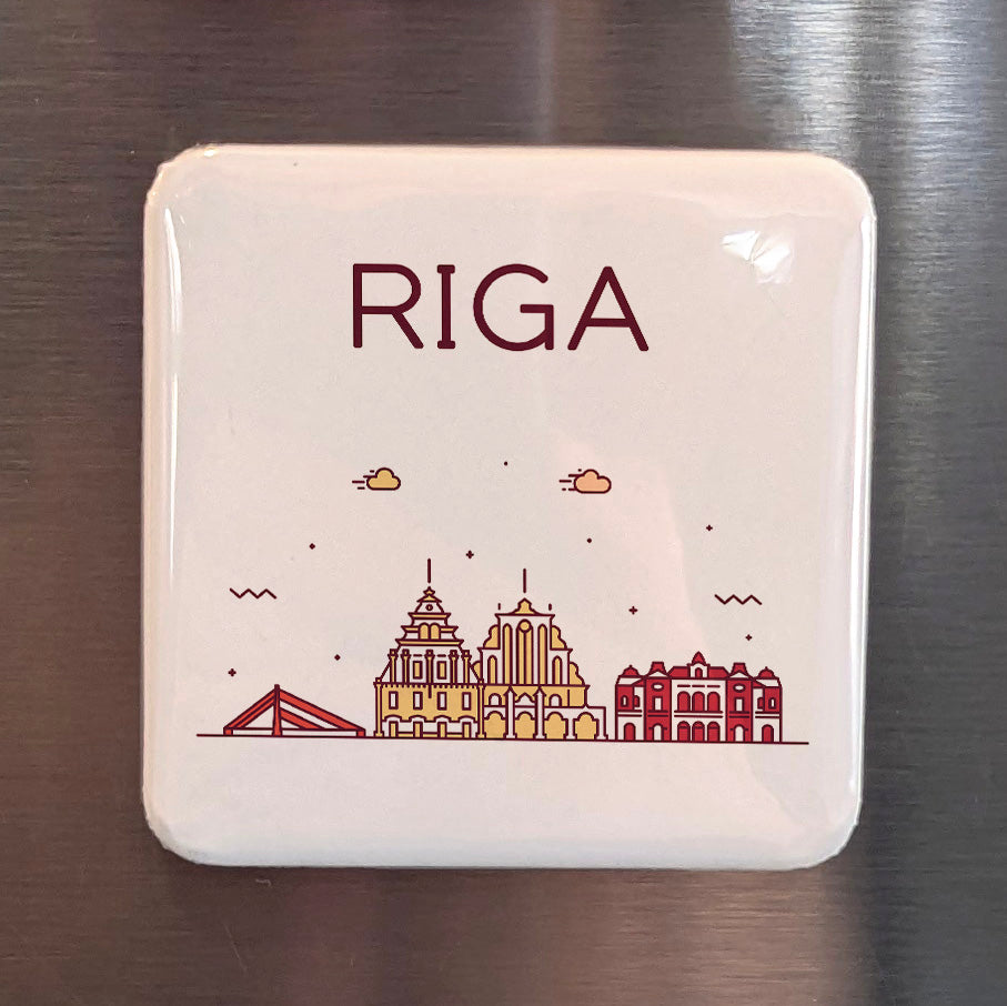 Riga Latvia Magnet | Art Nouveau Capital of the Baltic and Hanseatic Pearl on the Daugava | 2x2 | Made in Canada