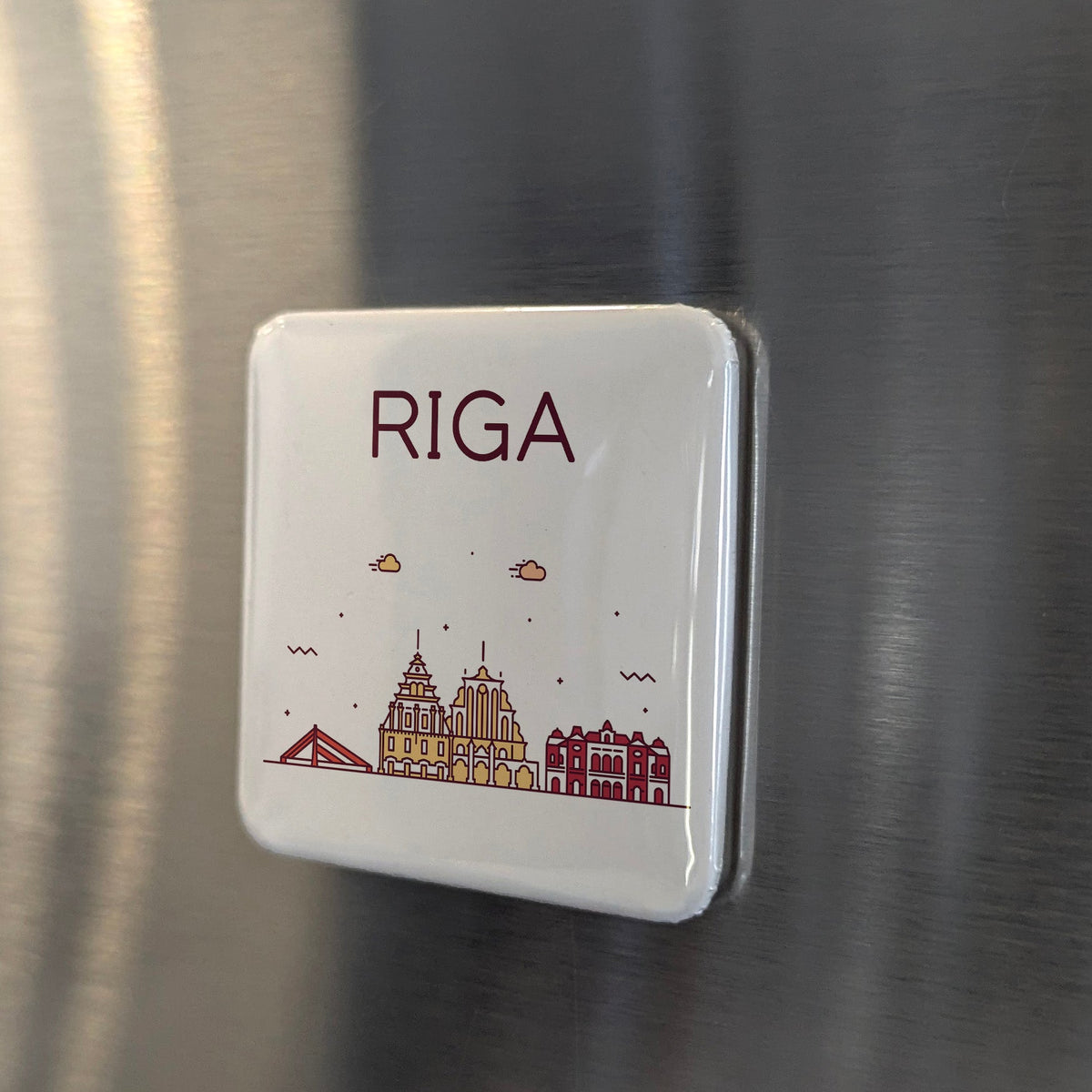 Riga Latvia Magnet | Art Nouveau Capital of the Baltic and Hanseatic Pearl on the Daugava | 2x2 | Made in Canada
