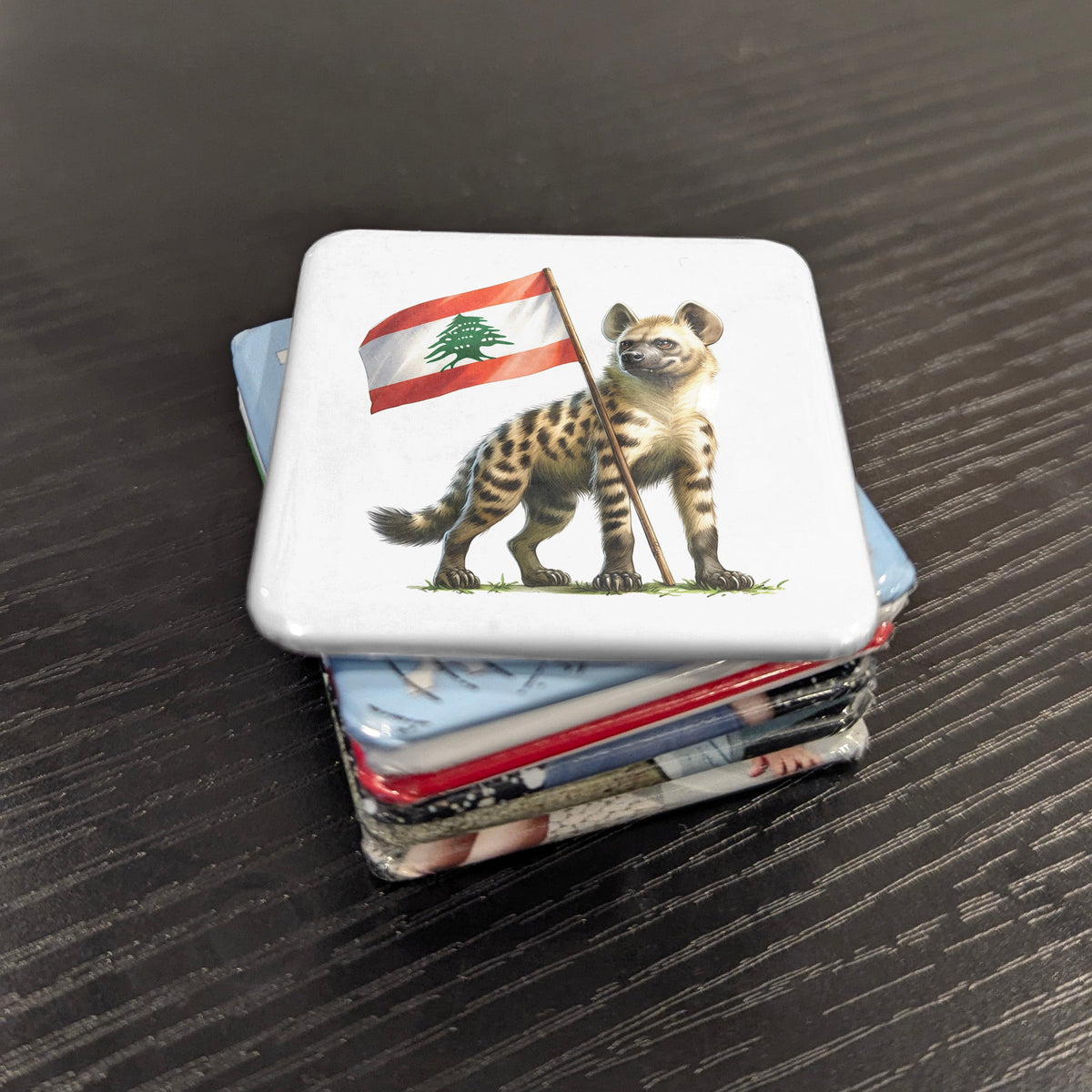 Lebanon Asia Magnet | Striped Hyena Ancient Wildlife of the Levantine Cedar Mountains | 2x2 | Made in Canada