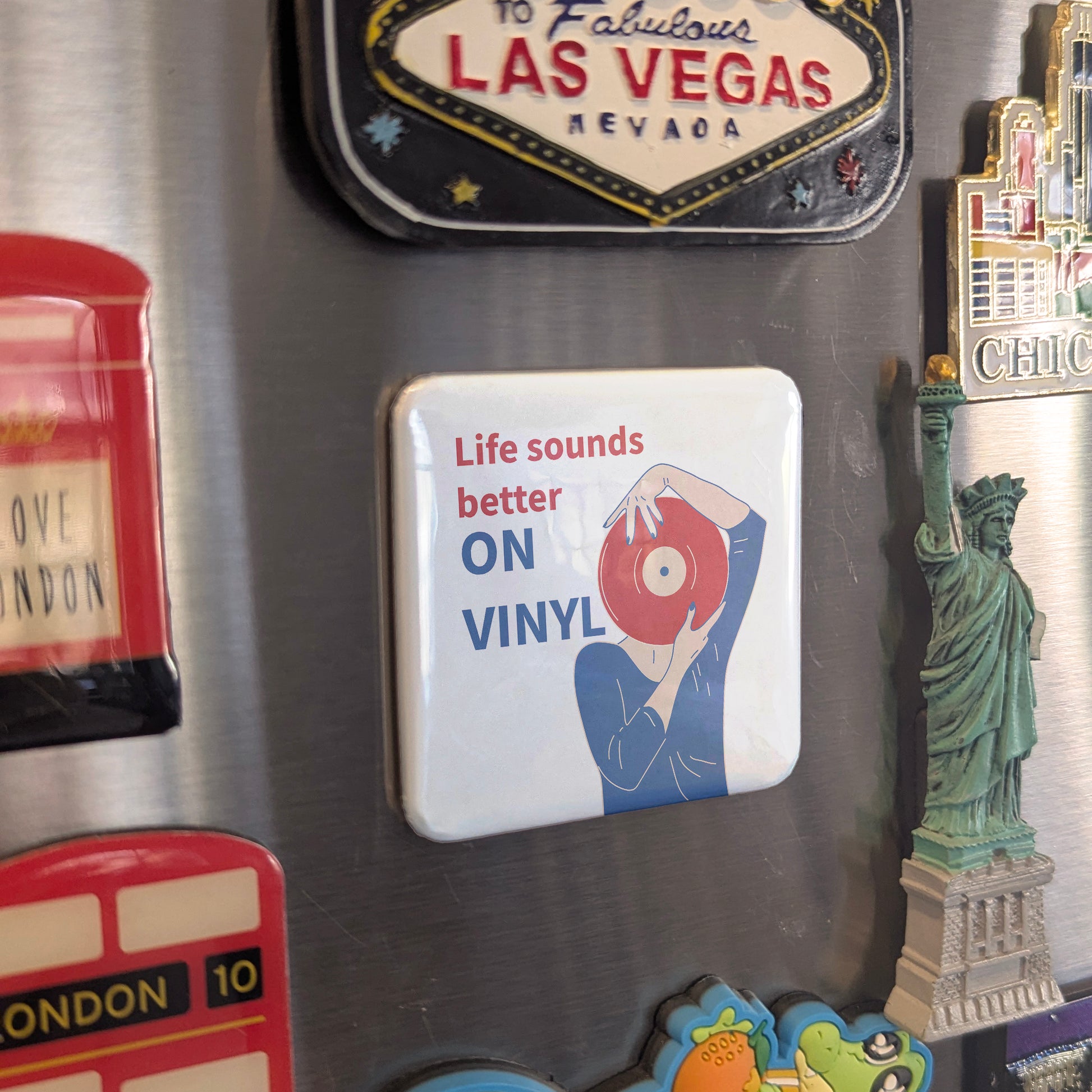 Life Sounds Better on Vinyl Fridge Magnet - PhiloPerse