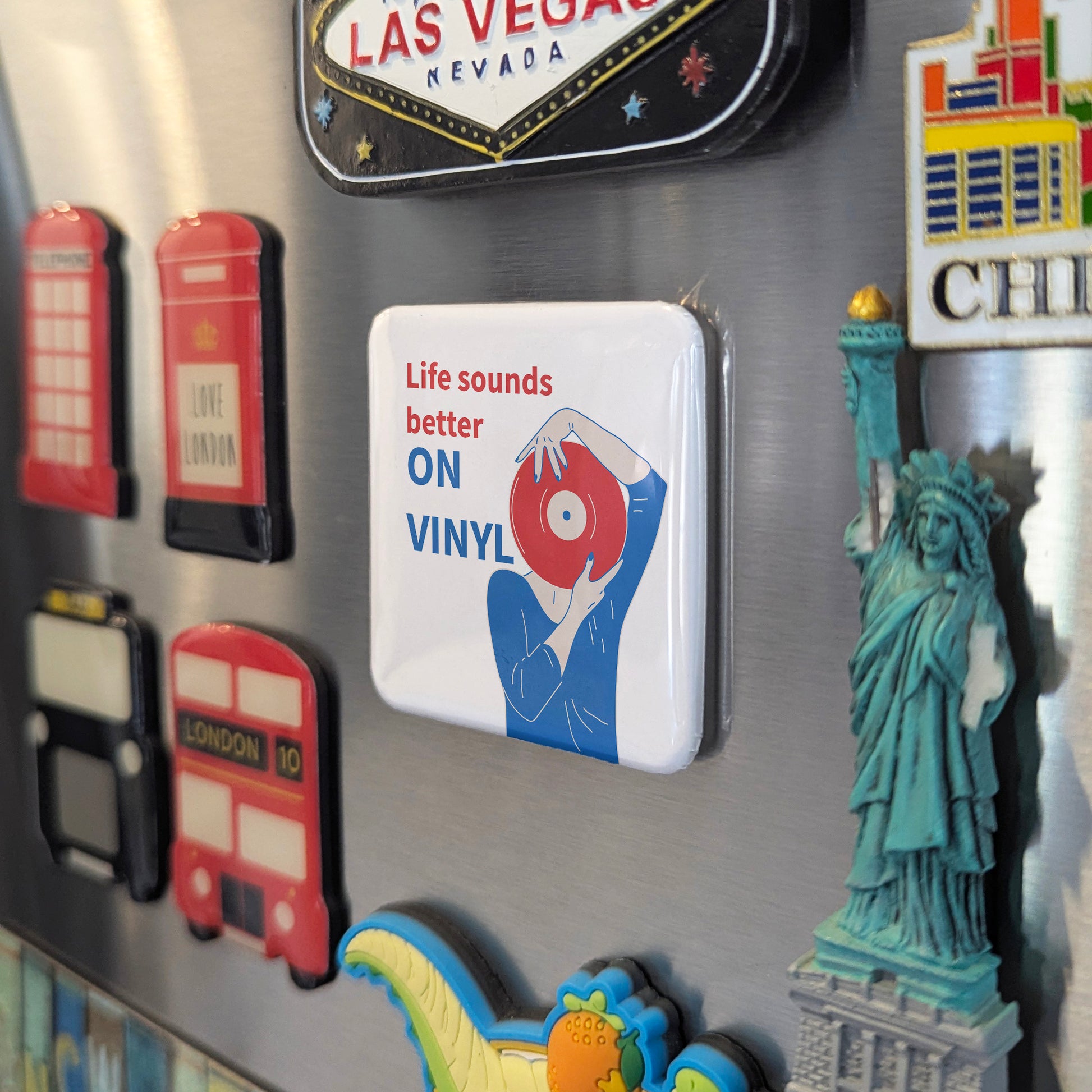 Life Sounds Better on Vinyl Fridge Magnet - PhiloPerse