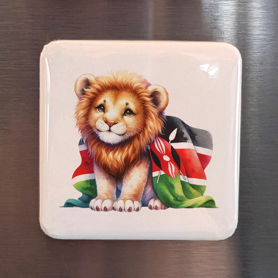 Kenya Africa Magnet | Lion of the Maasai Mara | 2x2 | Made in Canada