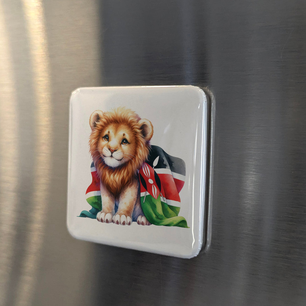 Kenya Africa Magnet | Lion of the Maasai Mara | 2x2 | Made in Canada